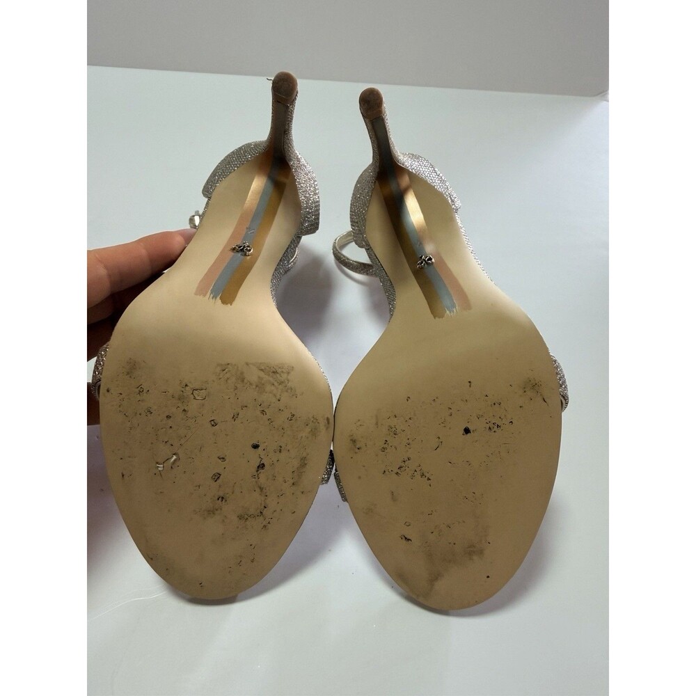 Sam Edelman Ariella Gold Sparkle Sandals w/Stiletto Ankle Strap. Women’s 7.5 - Picture 10 of 12